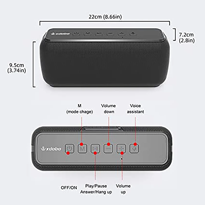 X8 60W Portable Bluetooth Speakers with Subwoofer