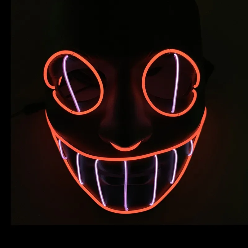 

Halloween Luminous LED Mask Environment-friendly PVC Mask Gorgeous Color Mask Dance Party Mask