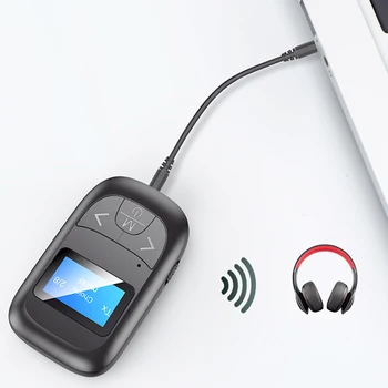 

2 in 1 Bluetooth 5.0 Audio Receiver Transmitter LCD Screen Bluetooth AUX RCA USB 3.5mm Jack For TV PC Car Kit Wireless Adapter