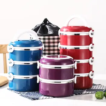 

Extra Thick Insulation Lunch Box Barrel Office Worker Stainless Steel Covered Lunch Box Microwave Oven Heating Lunch Box Student