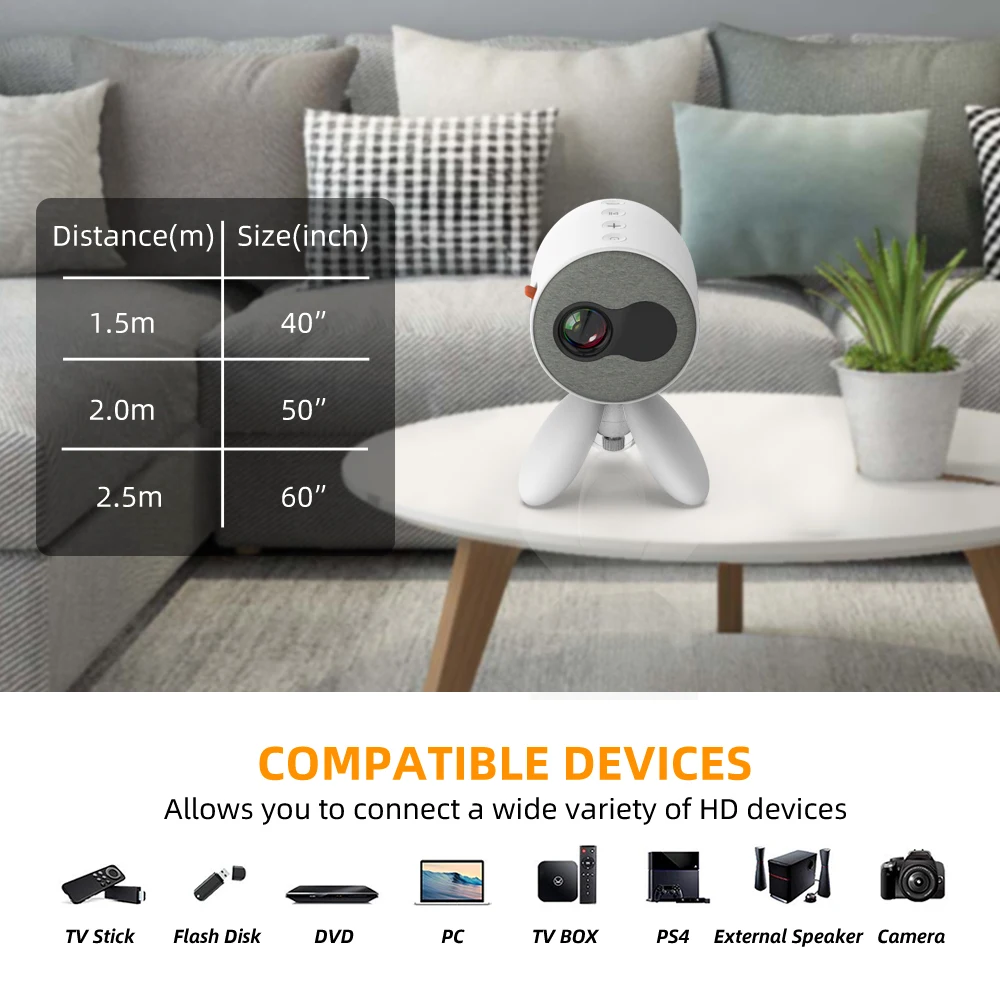 Salange мини-проектор YG220, 480*272 пикселей поддерживает 1080P HDMI USB 3,5 мм аудио мини-проектор домашний медиаплеер детский подарок