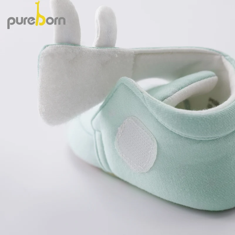 Pureborn/Первые ходунки для малышей; нескользящие детские тапочки для новорожденных мальчиков и девочек с рисунком; вязаные детские тапочки; детские кроссовки