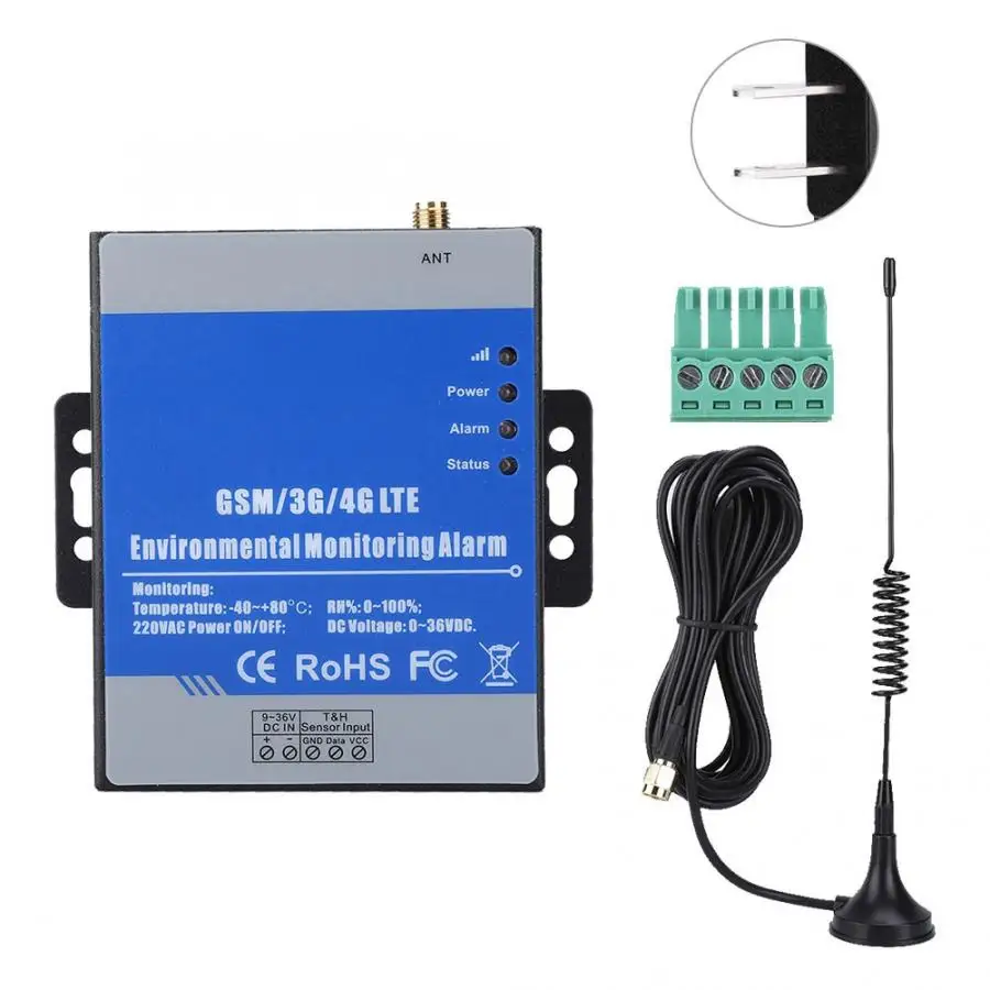 RTU5023 GSM удаленный детектор температура сигнализация влажности поддержка таймера отчет mart температура сигнализация влажности - Цвет: US Plug