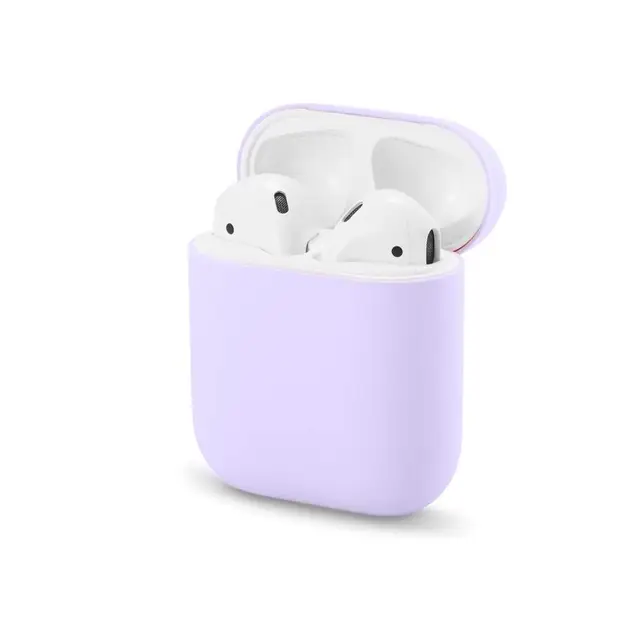 Soft Silicone Cases For Apple Airpods 1/2 Protective Bluetooth Wireless Earphone Cover For Apple Air Pods Charging Box Bags Roland Purple