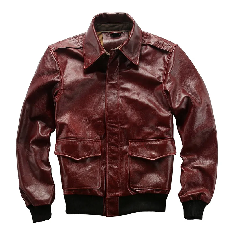 Deals 1901 Read Description! Asian size air force flight A2 pilot cow leather jacket genuine cowhide leather jacket