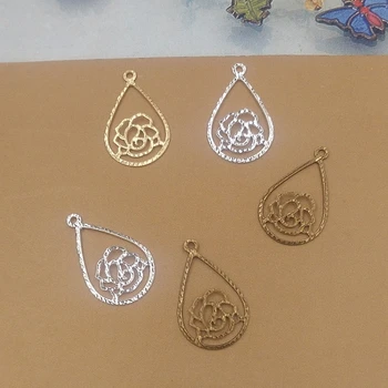 

JXMYLAI 11x18mm Metal Copper Filigree Pendant Connectors Charm For Jewelry Making