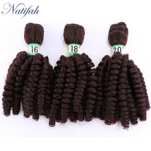Natifah Надувные вьющиеся волосы, пряди, синтетические волосы для наращивания, 16-20 дюймов, 1, 3, 4 пряди, волнистые вьющиеся волосы