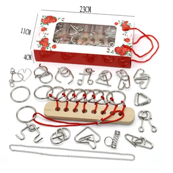 

Metal Puzzle Wire IQ Mind Brain Teaser Educational Games 3D Puzzles For Kids Montessori Puzzle Toys For Adults