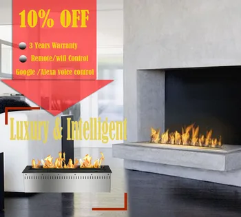 

Inno-living fire 18 inch silver or black real fire wifi intelligent auto bioethanol fireplaces