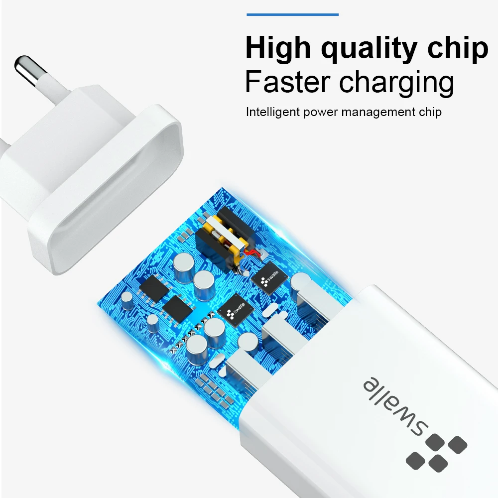 Swalle USB quick charge 3,0 5V 2.4A для Iphone 7 8 EU Plug, быстрое зарядное устройство для мобильного телефона, зарядка для Iphone Samsug s8 s9 huawei