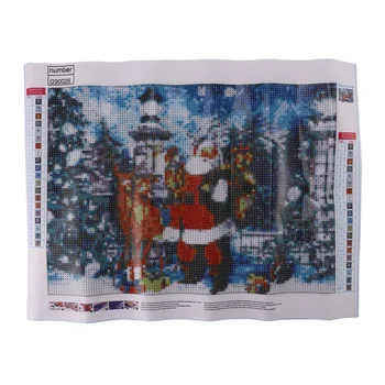 

New 5D Diamond Painting Full Round Santa Claus Elk Diamond Embroidery Rhinestone Picture Mosaic Christmas Decoration