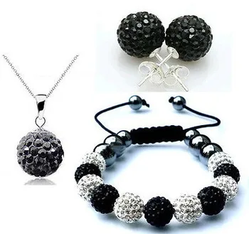 New arrival  IKJMN CZ Disco Ball Beads  Set Bracelet Earring fasion women Gift jewelry d34se crystal