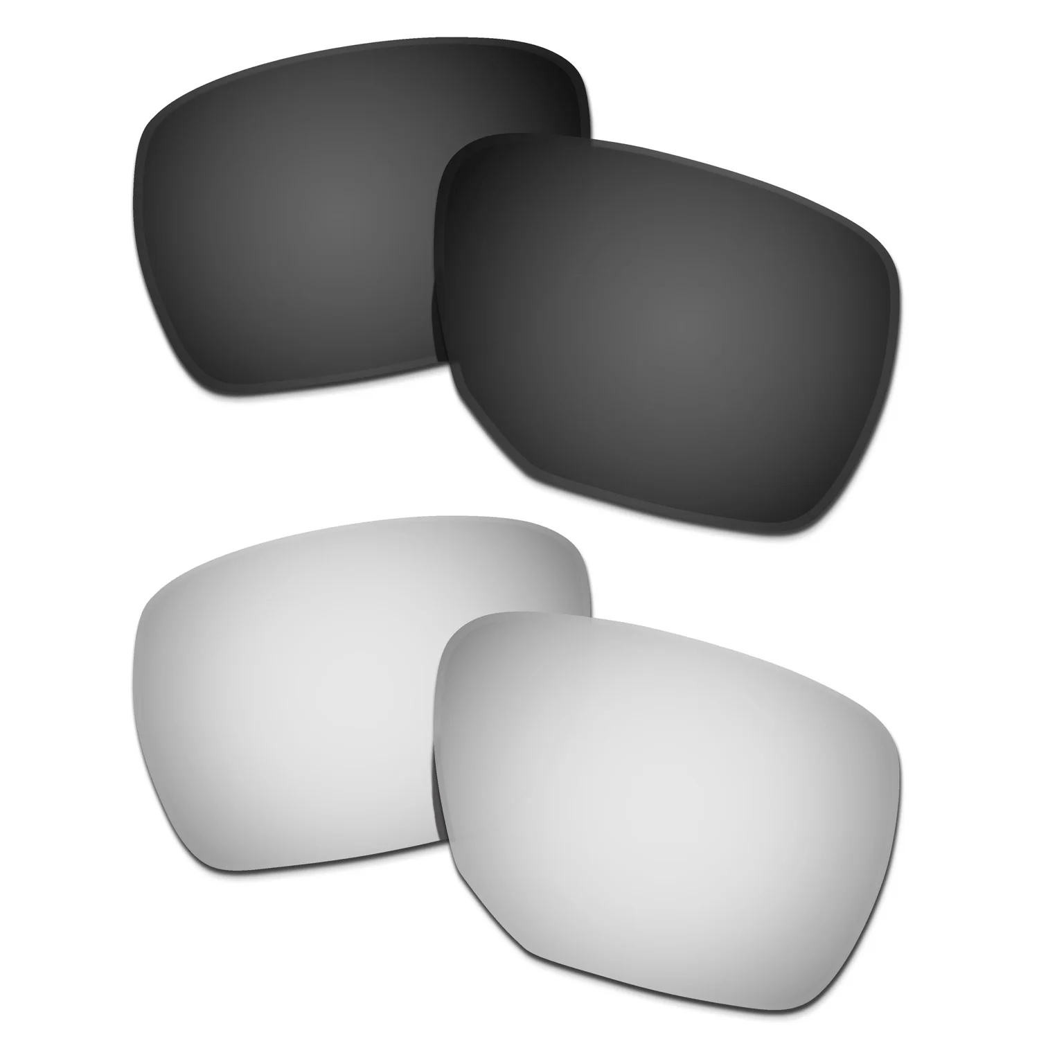

HKUCO Polarized Replacement Lenses For Ejector OO4142 Sunglasses Black/Silver 2 Pairs
