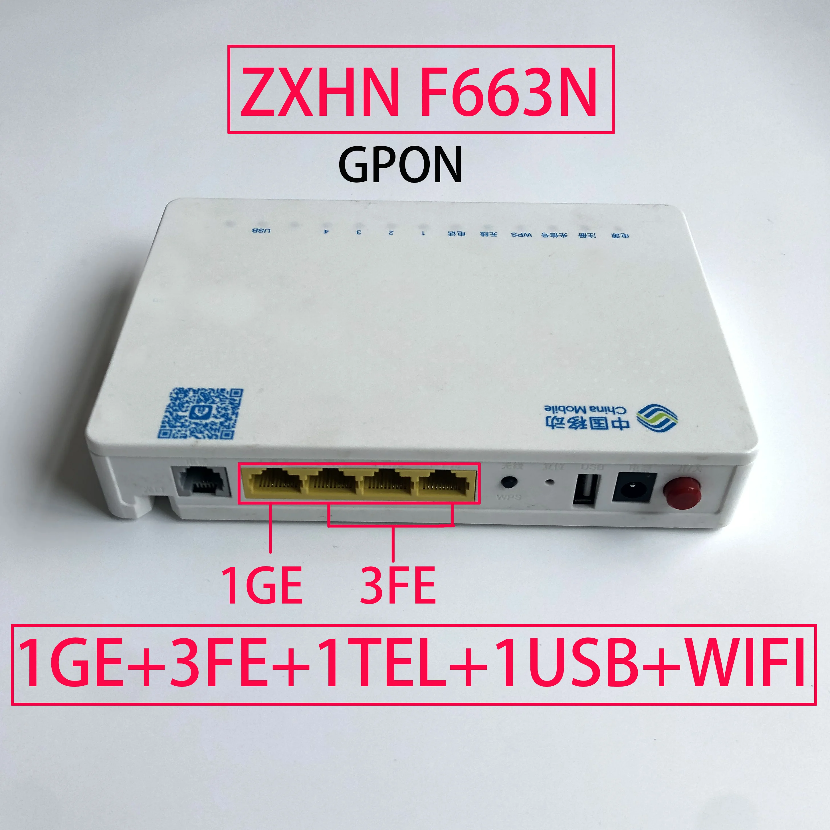 Бывшая в употреблении ZTE ZXHN F663N 1GE + 3FE 1TEL 1USB WIFI GPON | Электроника