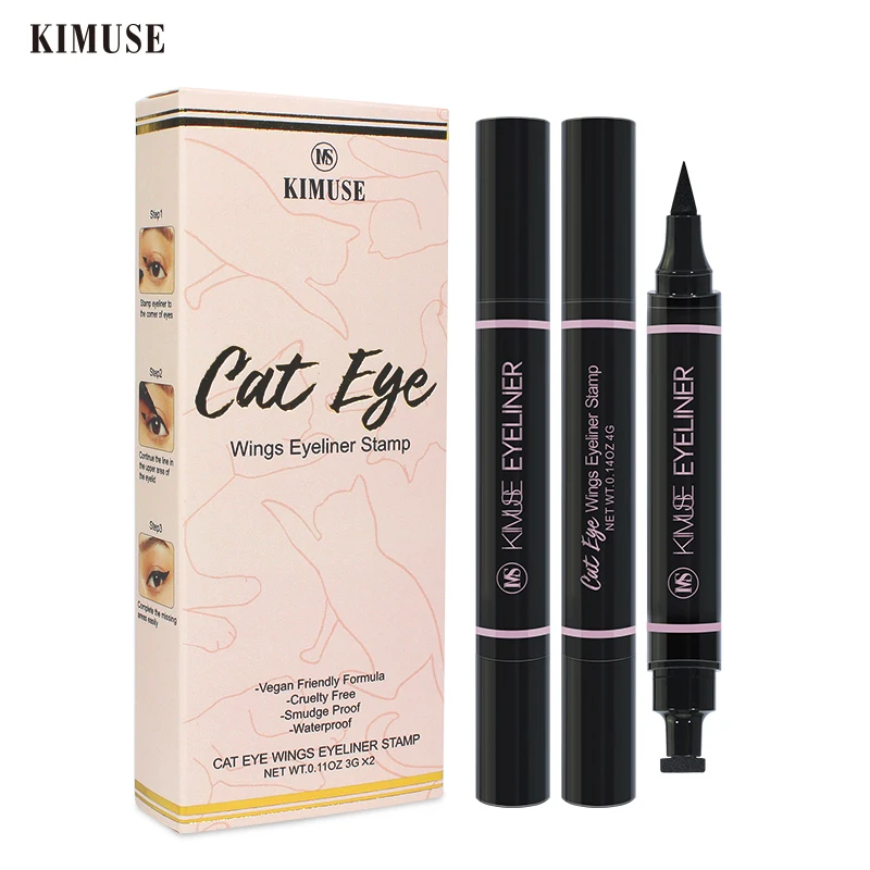 Kimuse Cat Eye Wings 2pcs Eyeliner Stamp Liquid Eyeliner Pencil Makeup