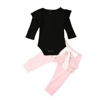

Baby Girl Clothes 0-24M Newborn Infant Baby Girls Top Long Sleeve Ruffle Romper Bodysuit Long Pants Trousers Outfit Clothes Set