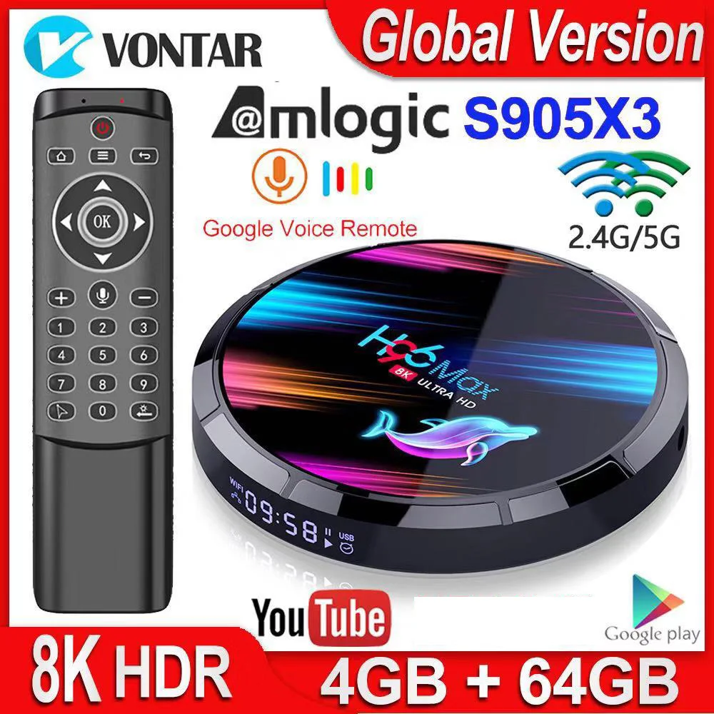 H96 Max X3 Smart TV Box Android 9 0 4 Гб ОЗУ 32 ГБ/64 Гб/128 ГБ ТВ приставка Amlogic S905X3 2 4G/5G WIFI BT4.0 1000M 4K