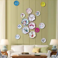 American Country Ceramic Decorative Plate, Living Room Decoration, Sitting Background, Wall Hanging Plate 1
