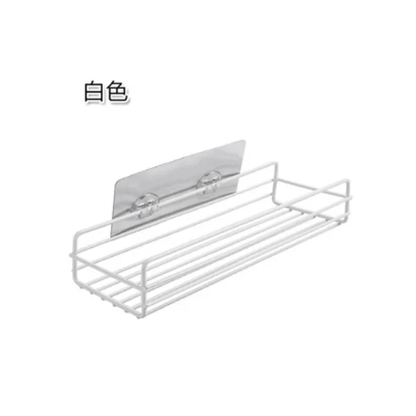 Японский стиль, железная художественная полка для ванной комнаты, настенные вешалки для душа, гель для хранения, стойка для ванной комнаты, Пробивка, мытый yong pin jia - Цвет: White 27.5X11X5.5 Cm