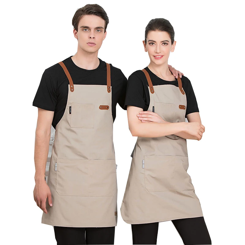 Aprons Denim Simple Antifouling Uniform Unisex Adult Apron For Kitchen Cooking