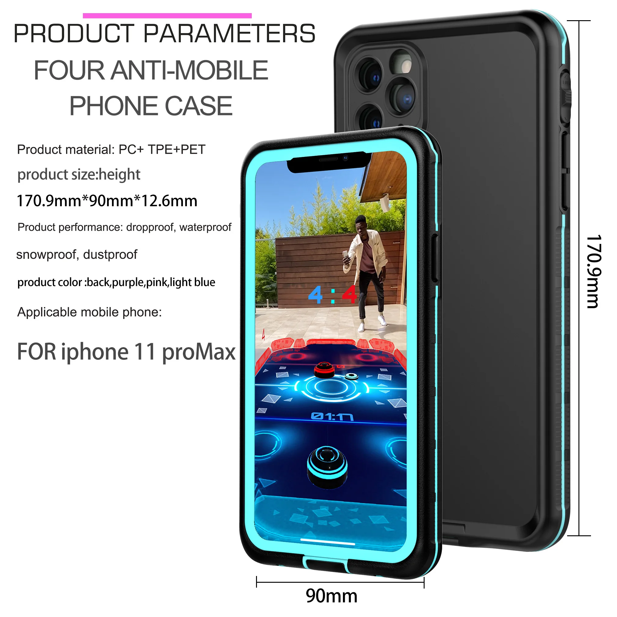 Открытый Противоскользящий чехол для iPhone 11Pro Max чехол с трубкой IP68 Водонепроницаемый чехол для iPhone 11 11 Pro MAX Coque Capa