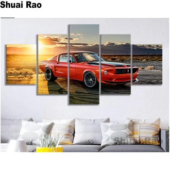 

5d diy diamond embroidery 5 Piece car Nature Scene Sunset Landscape diamond painting full square round drill mosaic decor,