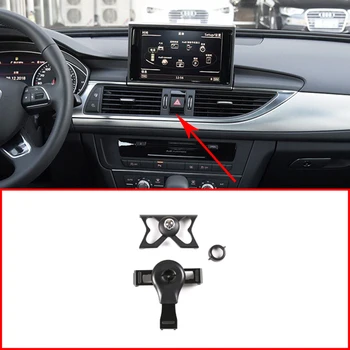 

Car Accessories Interior Center Control Air Outlet Mobile Phone Holder For Audi A6L A7 2012-2018 Aluminum Alloy Glory Black 1Pcs