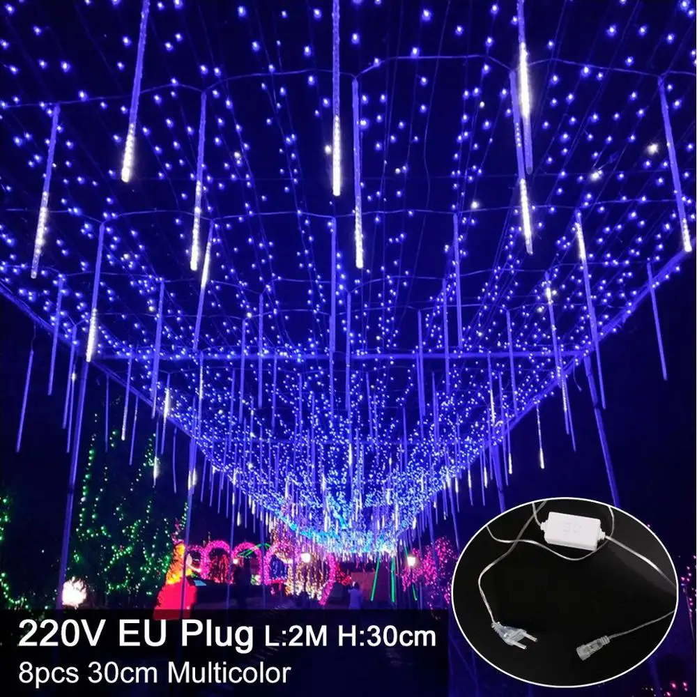 Huiran, Рождественский светильник для занавесок, украшение для дома, елочные украшения, светодиодный светильник s Neol, Рождественский Декор - Цвет: 2M 220V EU Blue