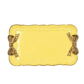 

European Retro Bow Storage Tray Resin Decoration Jewelry Fruit Tray Food Storage Box Cosmetics Storage Box