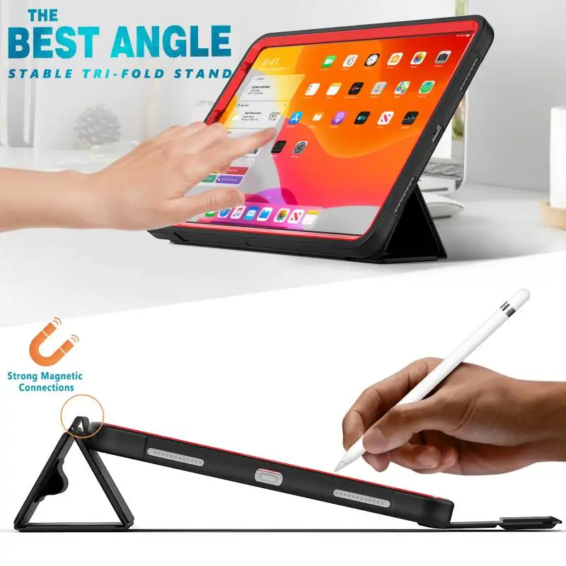 

Чехол для iPad Air4 11 10,9 2020 2018, чехол из ТПУ, акриловая задняя крышка с подставкой, смарт-чехол с функцией автоматического сна для 10,9 11 Air4