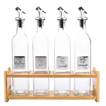 

5pcs Durable Practical Vinegar Bottle Leakage-proof Bottle Oil Pot Storage Rack Oil Storage Container