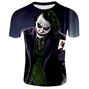 

2020 Summer Joker 3d t shirt funny comics character joker with poker 3d t-shirt Casual harajuku style tees tops Male
