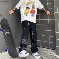 Pantalones vaqueros rasgados para mujer, Jeans holgados de pierna recta, Hip Hop, pantalones de Skateboard de cintura alta Y2K, Otoño y wint, 2021