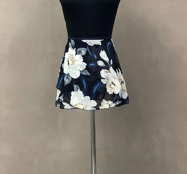Ballet Apron Skirt Adult 2022 New Chiffon Flower Practice Leotard Dancing Wear Girls Floral Print Ballet Tutu Dancing Dress BL010-F14