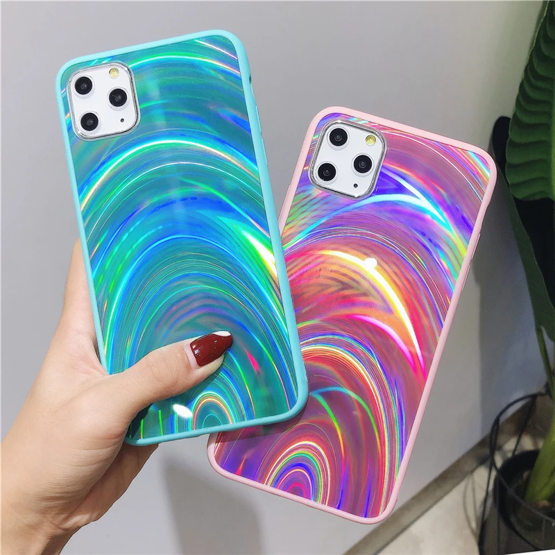 Роскошный чехол aurora для телефона iPhone X XS 8 7 6 s Plus Модный с радужным желеобразным