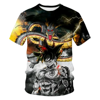

2019 baby boy clothes children's cartoon dragon ball T-shirt summer fashion boy and girl goku 3D printed short-sleeved top