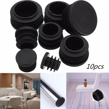 

10pcs 8Sizes Black Round Plastic Cover Furniture Leg Plug Blanking End Caps Insert Plugs Round Pipe Tube Bung