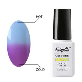 

FairyGlo 8ml Temperature Color Change Gel Polish Thermal Gel Nail Polish UV Gel Lacquer Soak Off Nail Art Hybrid Varnishes