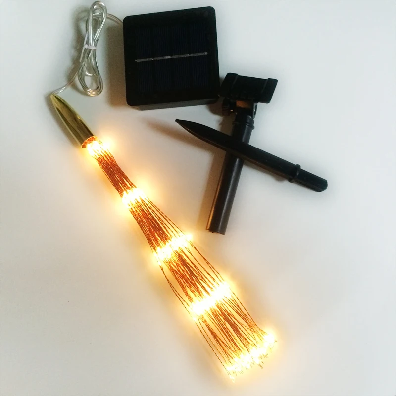 40 Branch 200 LED Solar Light Starburst String Lights Firework Copper Light Waterproof Holidays Lighting Led Firework Grand Lamp