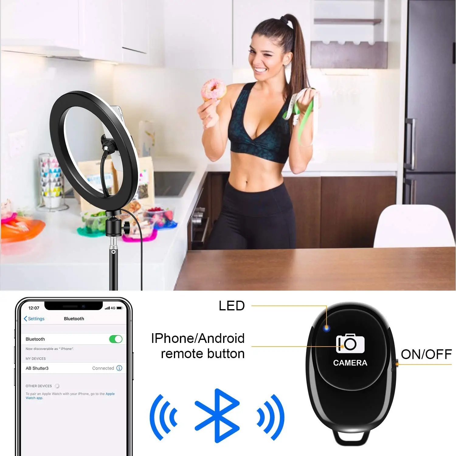 Anel de Luz Cores com Mini Suporte de Celular Lâmpada para Fotografia e Maquiagem do Tik Rgb de 10 Tripé de 63 Polegadas Youtube 13 Tok 8 10 - Image 5