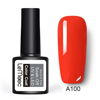 LEMOOC набор гель-лаков для ногтей впитывающийся Полупостоянный верхний базовый слой УФ-гель лак для ногтей украшение для ногтей - Цвет: A100