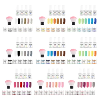 

Rosalind 11Pc Dipping Powder Set Gel Polish Manicure Dust DIY Glitter Holographic Powder Manicure Art with Brush