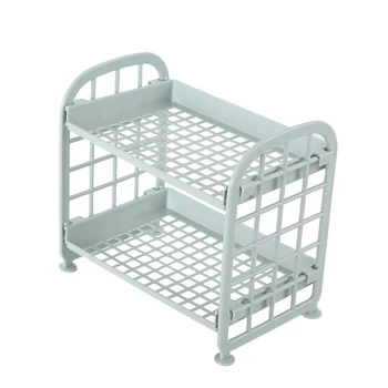 

Plastic 2 Layers Creative Storage Racks Organizer Shelf Rack Kitchen Bathroom Storage Rack Accessories Ran Color