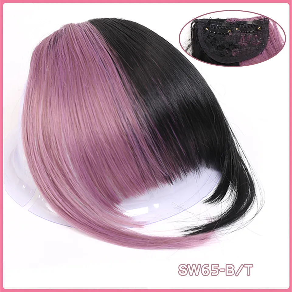 LM Short Synthetic Bangs Heat Resistant Hairpieces Hair Women Natural Short Fake Hair Bangs Clips for Extensions Black