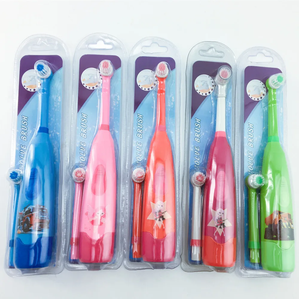 Children Electric Toothbrush Cartoon Pattern Double-sided Tooth Brush Electric Teeth Brush For Kids with 2pcs Replacement Head (5)