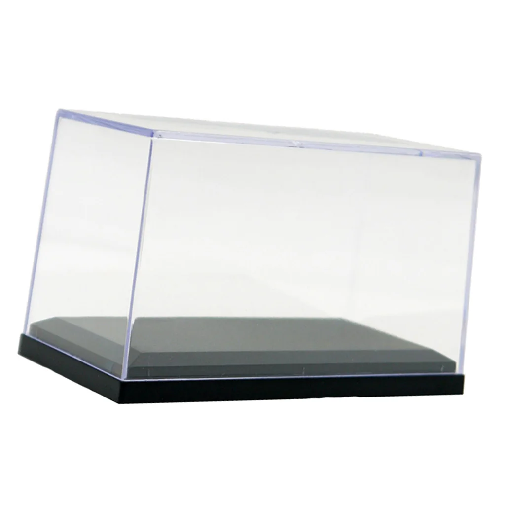 Clear Dustproof Display Box With Balck Base Fits  1:64 Doll