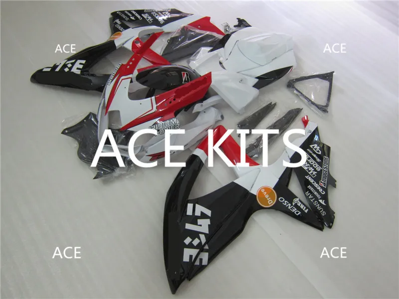 ACE наборы ABS впрыски обтекатели комплект подходит для SUZUKI GSX-R600 GSX-R750 K8 2008 2009 GSX-R600 K8 08 09 красный черный G12