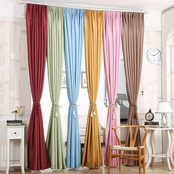

Modern Style Polyester Blackout Curtains Living room Bedroom Window Treatment Drapes Solid Finished Blackout Curtains 1 panel