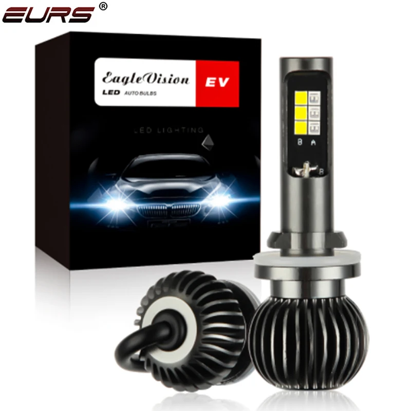 

EURS 2pcs LED Car Headlight Double Color Fog Light EV14 H1/H3/H7/H8/H9/H11/9005/9006/5202/880/881 High Brightness Modified Bulbs
