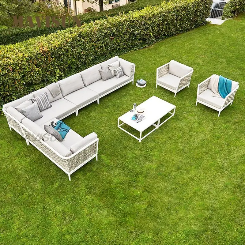 Minimalist Garden Furniture Modern Sofa Couch For 3 People Single Sofa Small Coffee Table Luxury Patio Camping Lounge Chairs